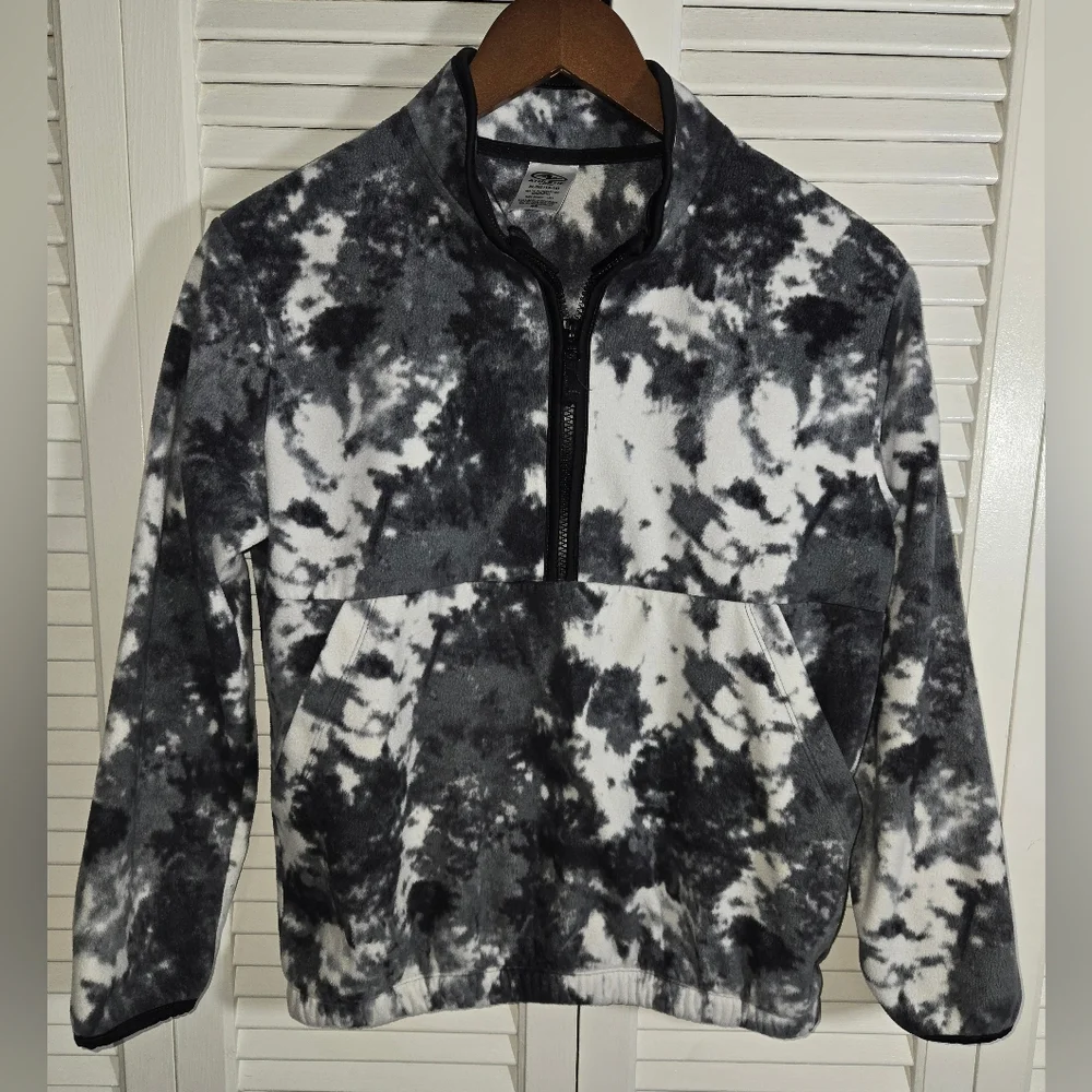 Athletic Works 1/2 Zip Pullover Fleece Pocket Tie Dye Shirt Sz 14/16